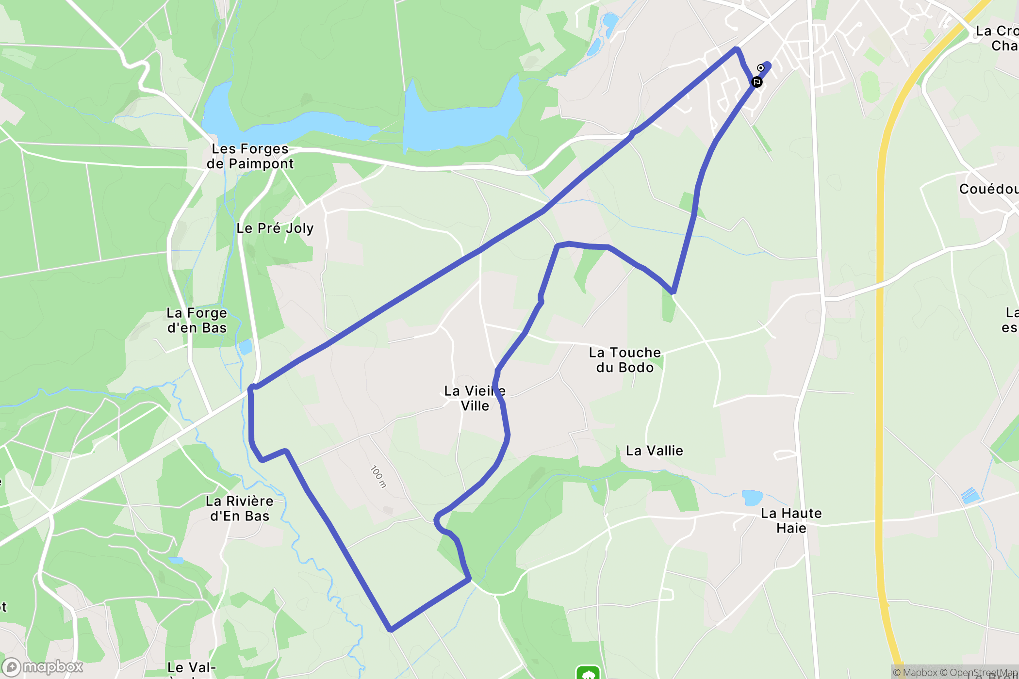 Plélan-le-Grand : carte du parcours de randonnée - France