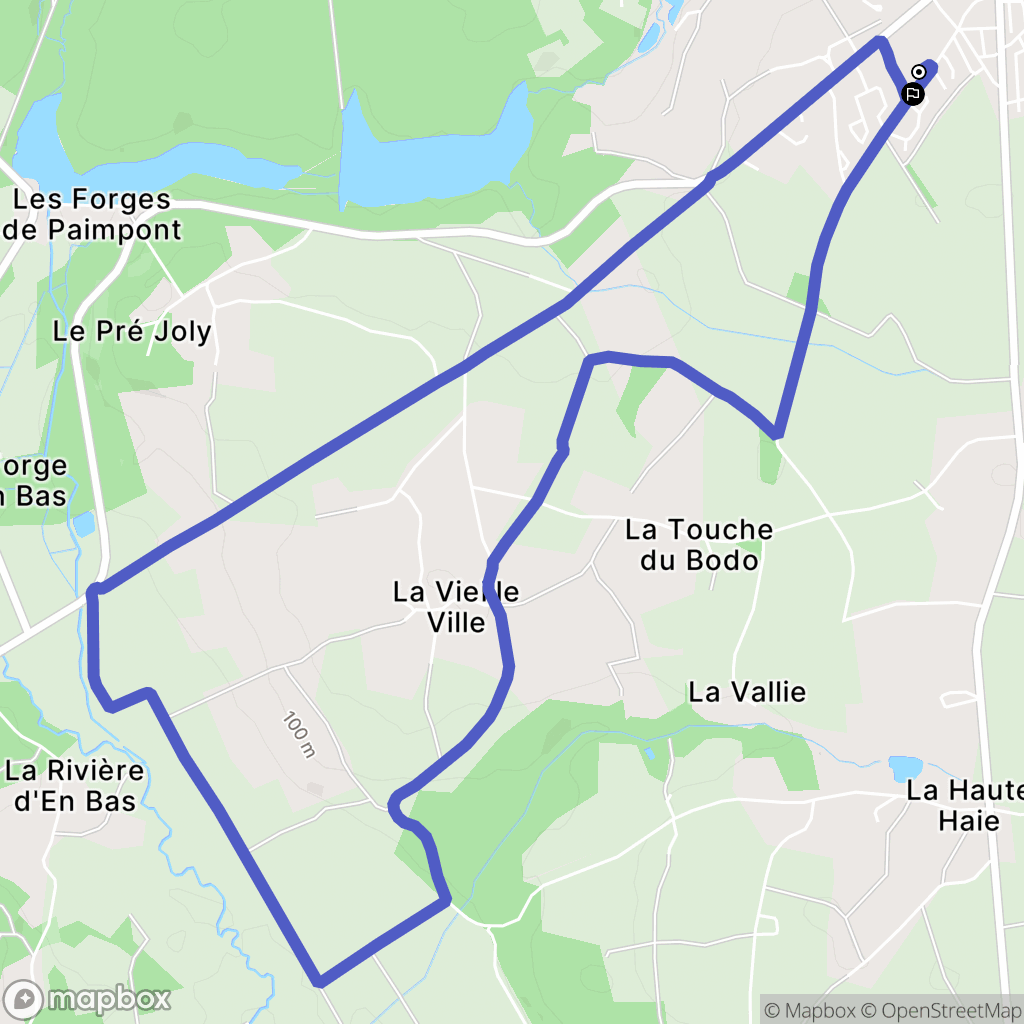 Plélan-le-Grand : carte du parcours de randonnée - France