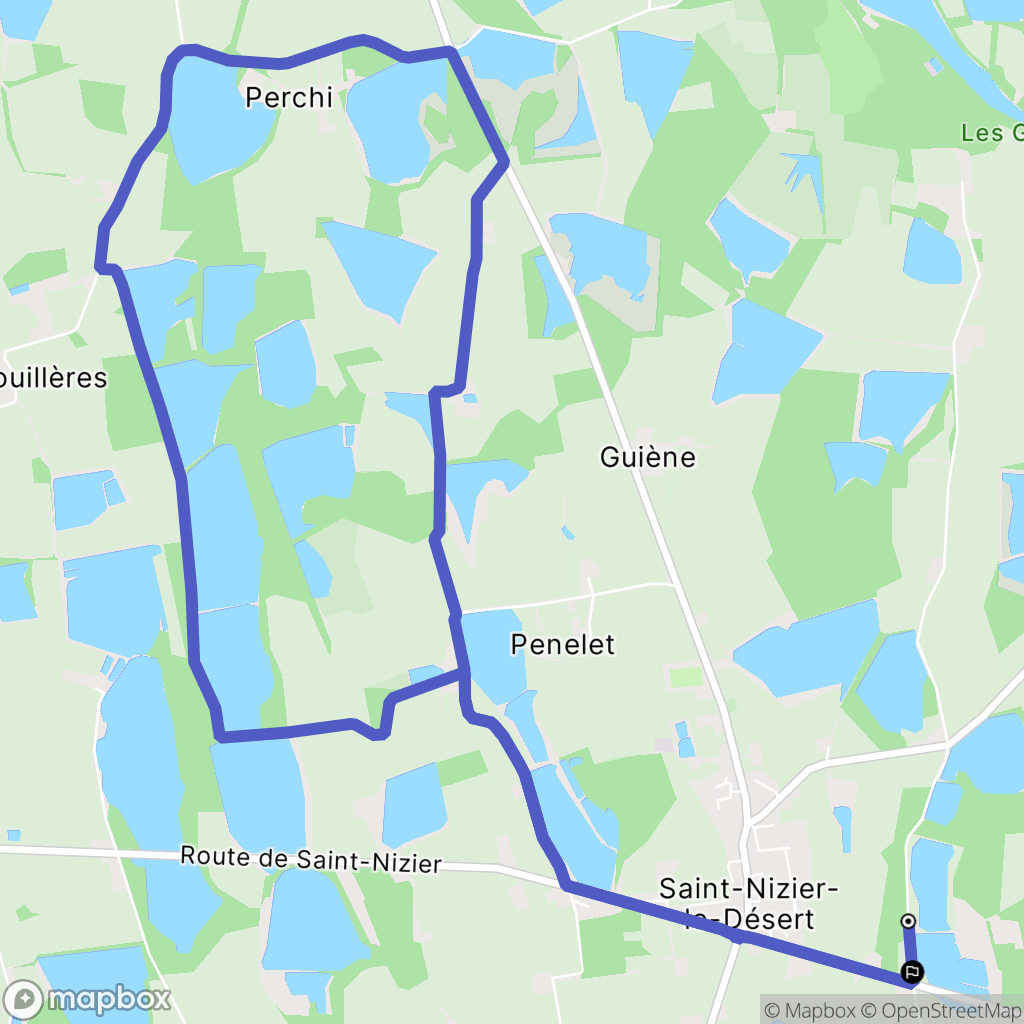 Saint-Nizier-le-Désert : carte du parcours de randonnée - France
