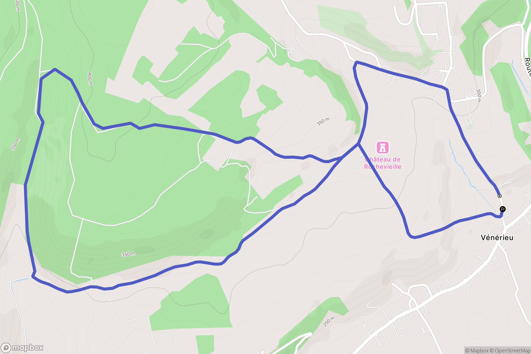 Vénérieu : carte du parcours de randonnée - France