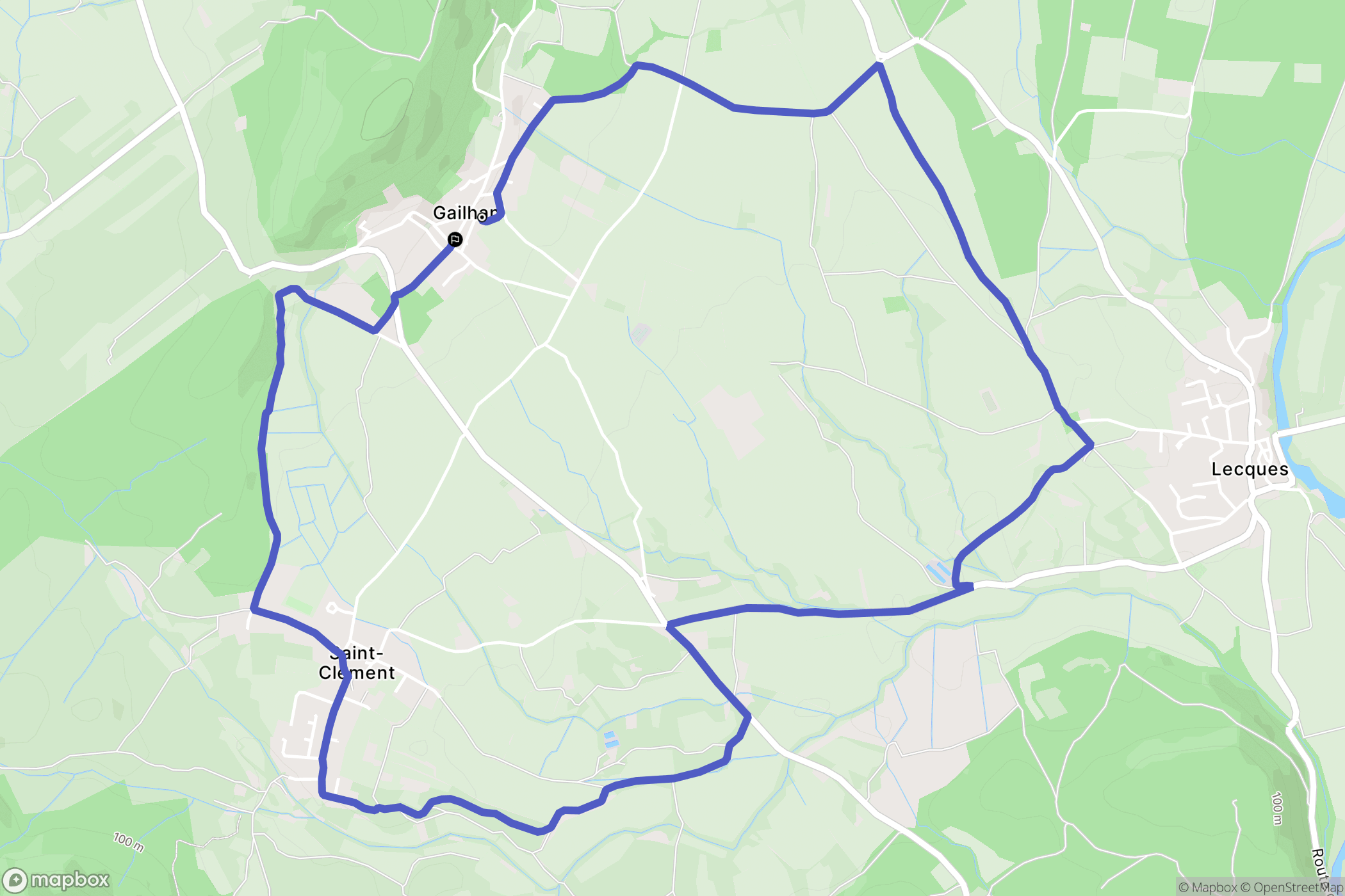 Gailhan : carte du parcours de randonnée - France