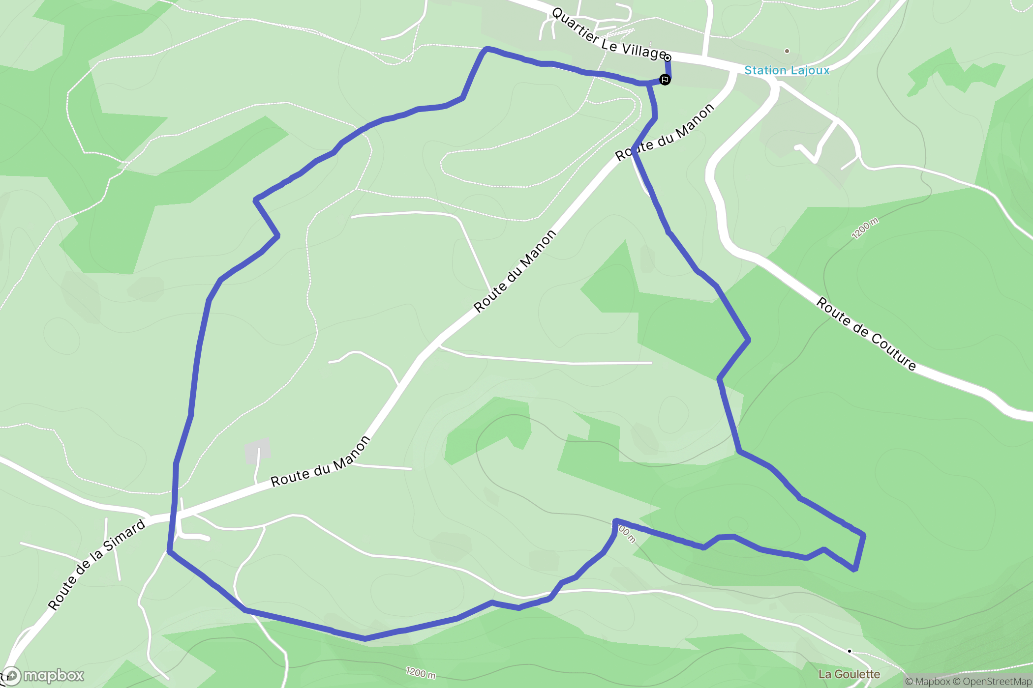 Lajoux : carte du parcours de randonnée - France
