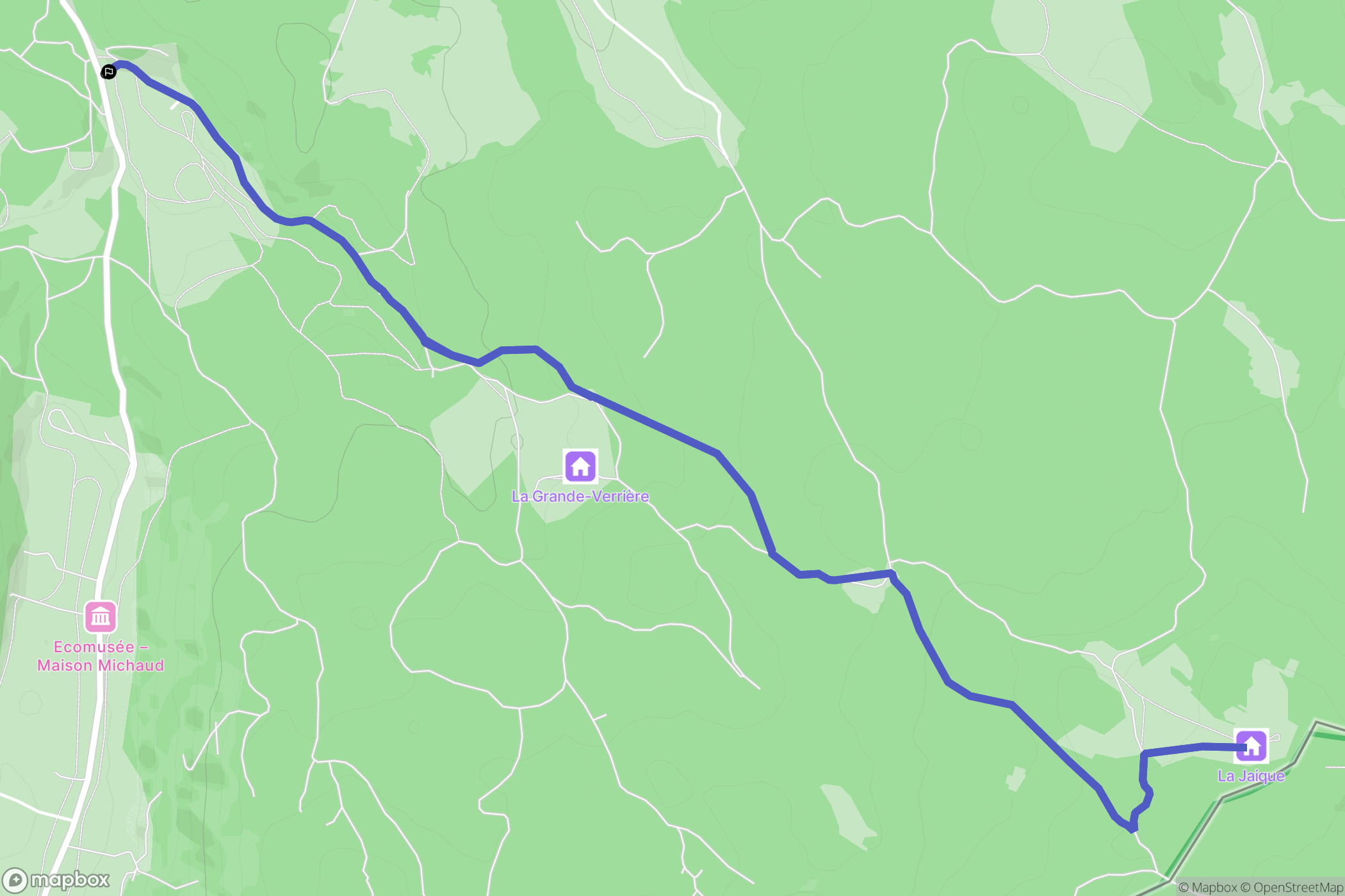 Chaux-neuve : carte du parcours de randonnée - France