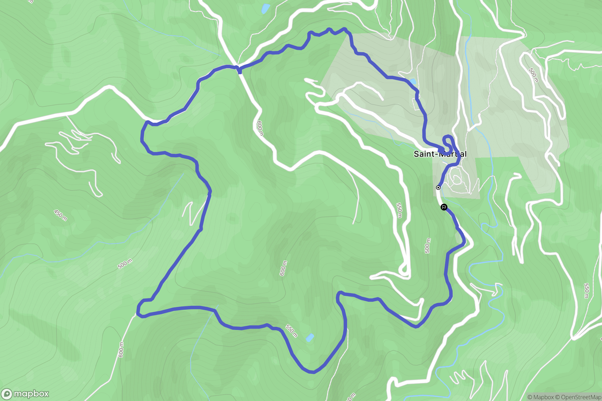 Saint-Martial : carte du parcours de randonnée - France