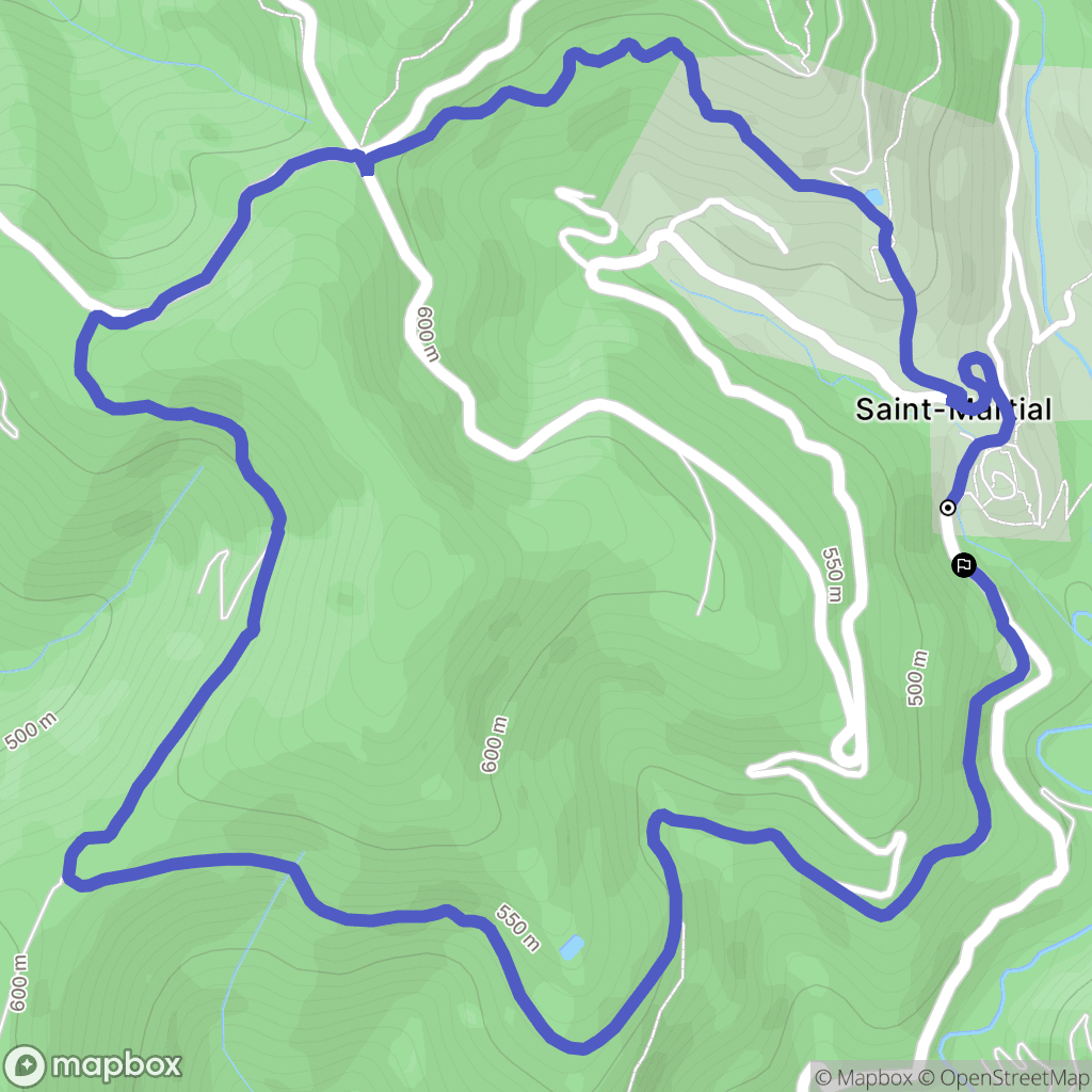 Saint-Martial : carte du parcours de randonnée - France