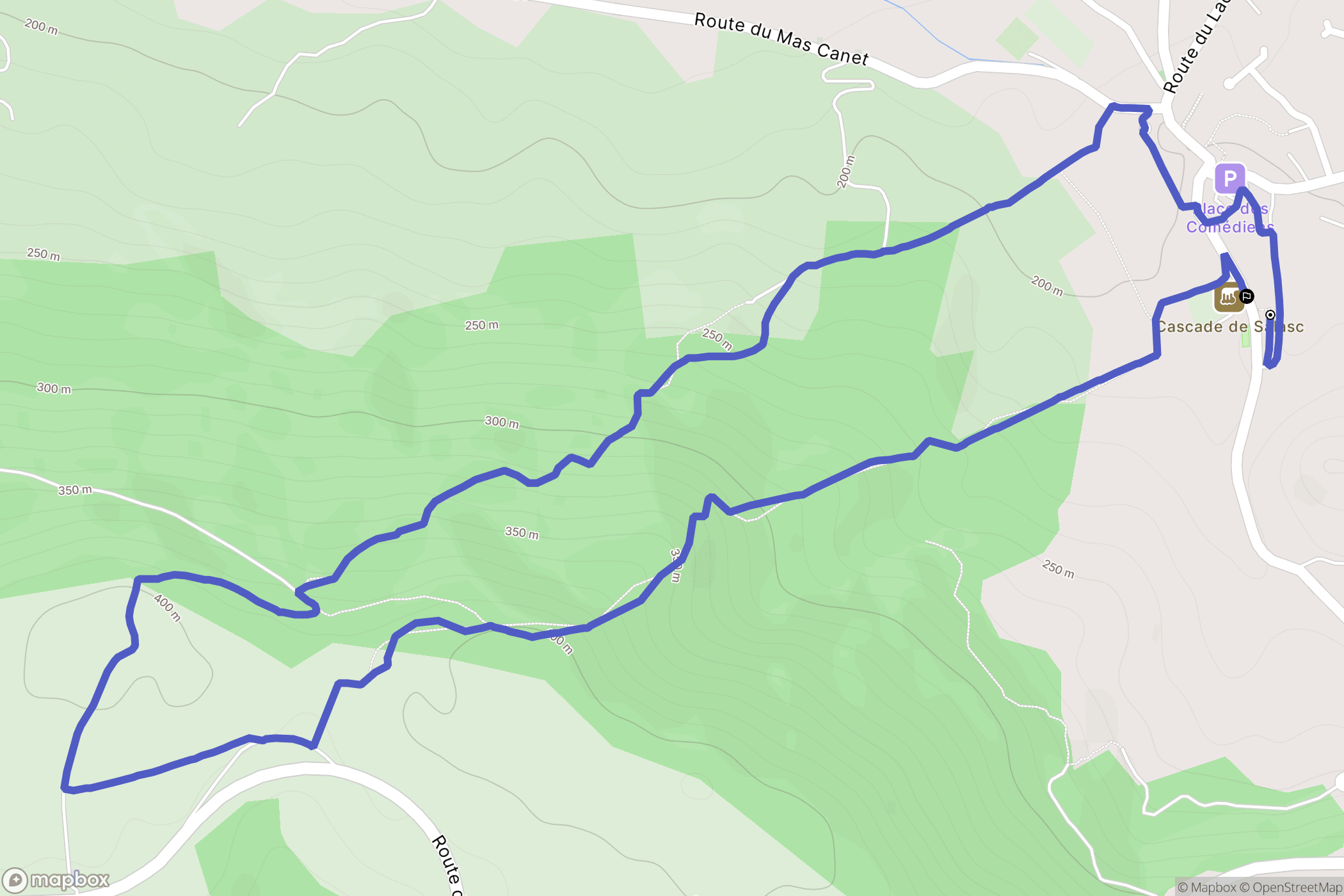 Salasc : carte du parcours de randonnée - France