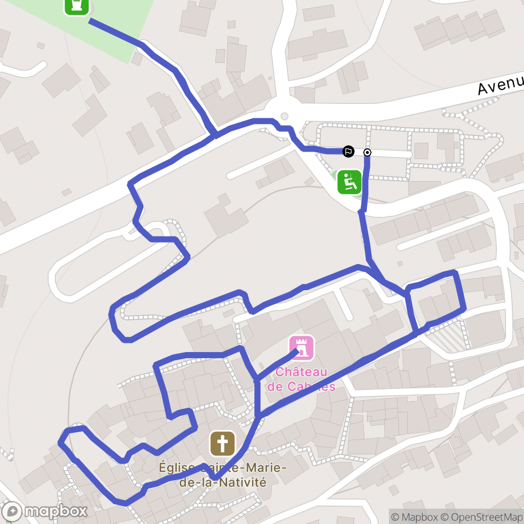 Cabriès : carte du parcours de randonnée - France