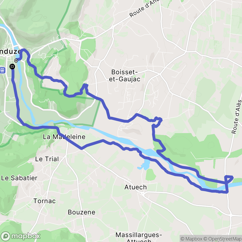 Anduze : carte du parcours de randonnée - France