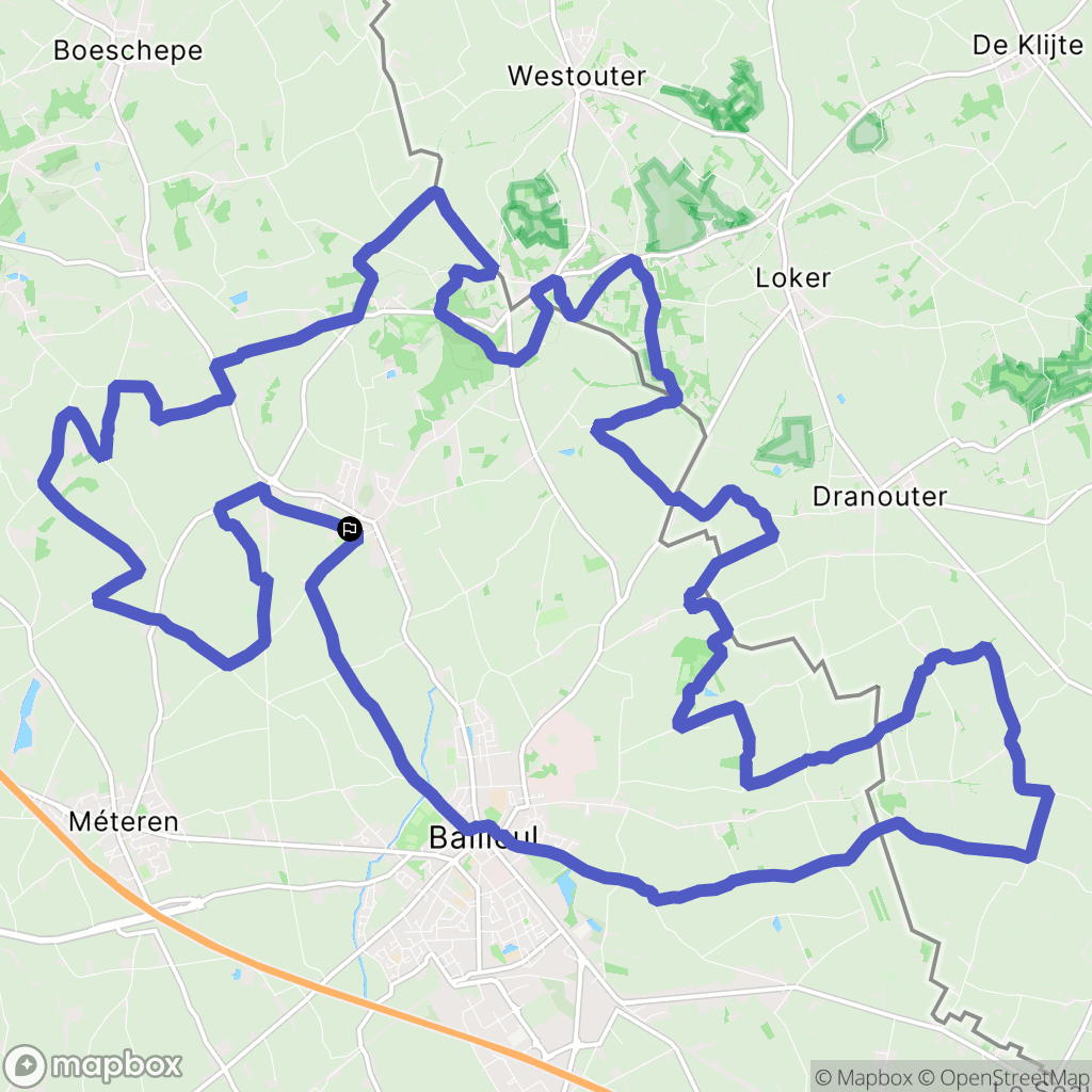 Saint Jans Cappel : carte du parcours de randonnée - France