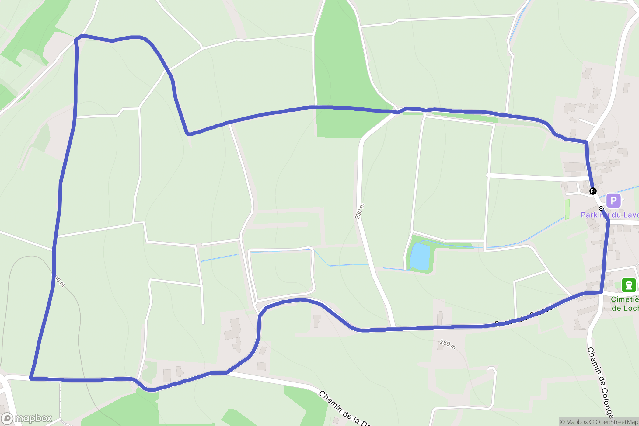 Loché : carte du parcours de randonnée - France