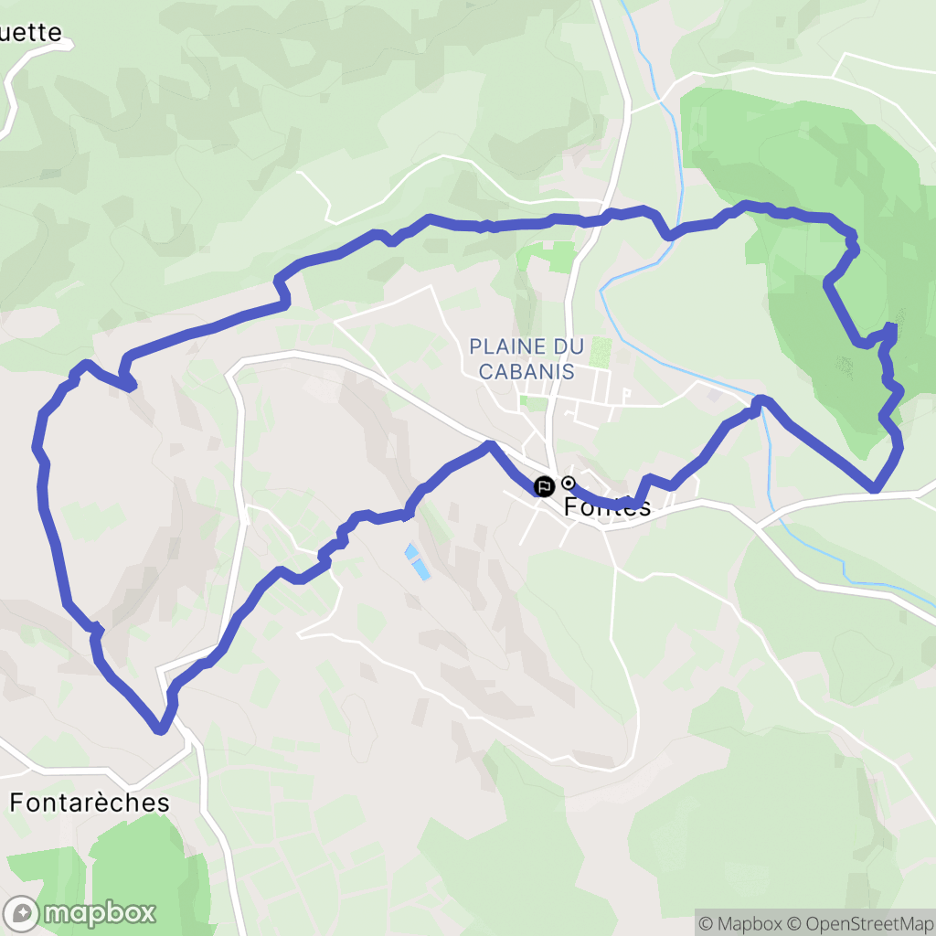 Fontès : carte du parcours de randonnée - France