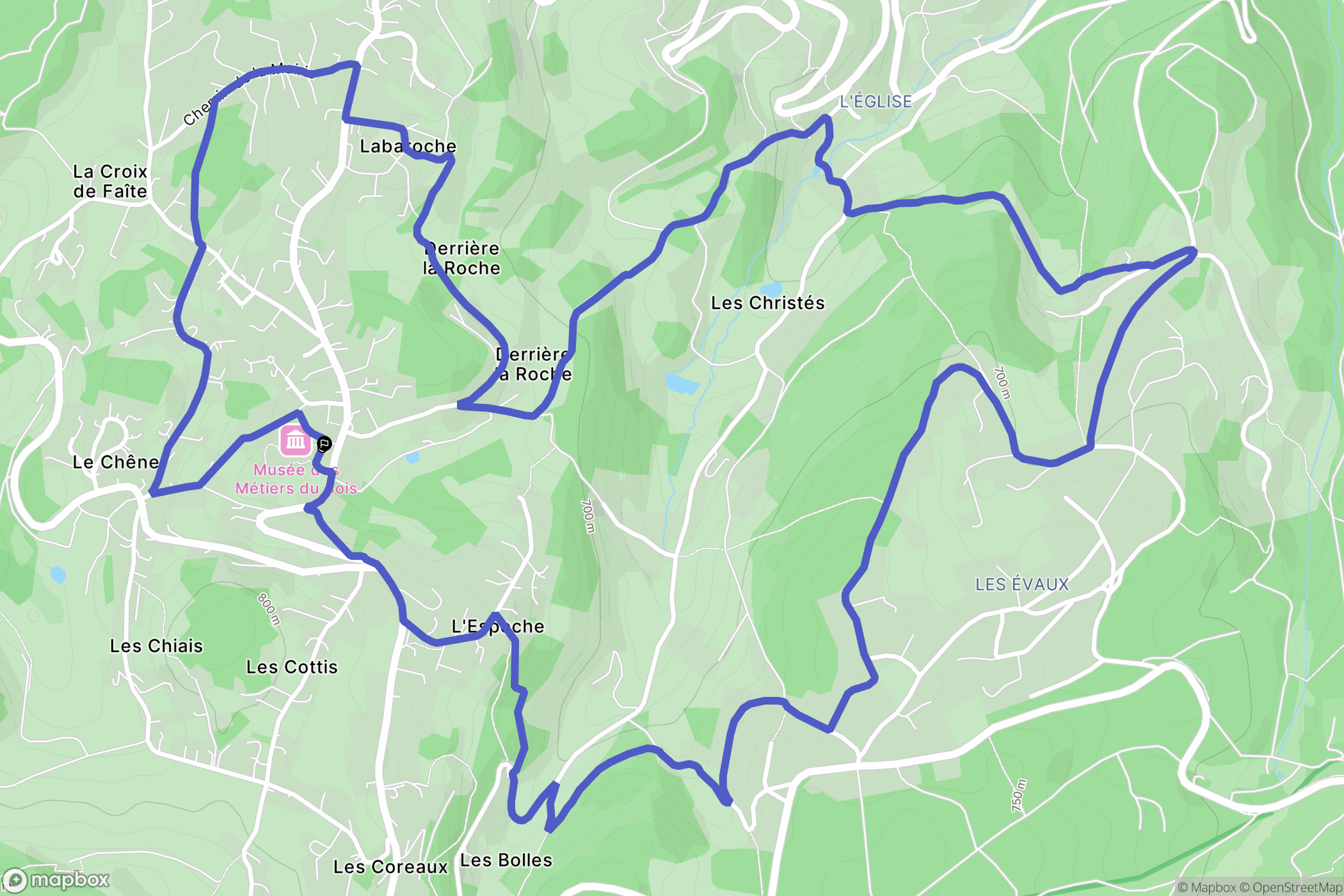 Labaroche : carte du parcours de randonnée - France