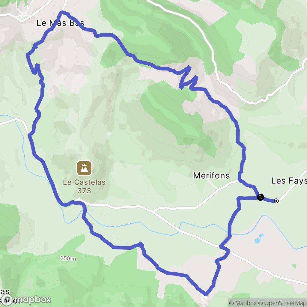 Mérifons : carte du parcours de randonnée - France