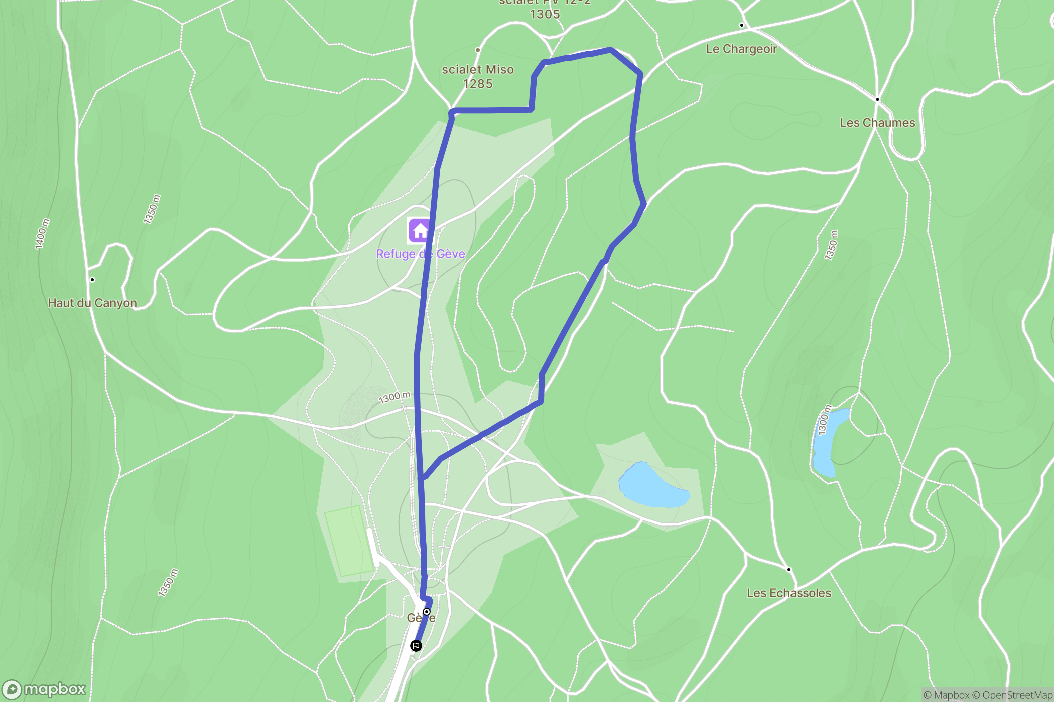 Autrans : carte du parcours de randonnée - France
