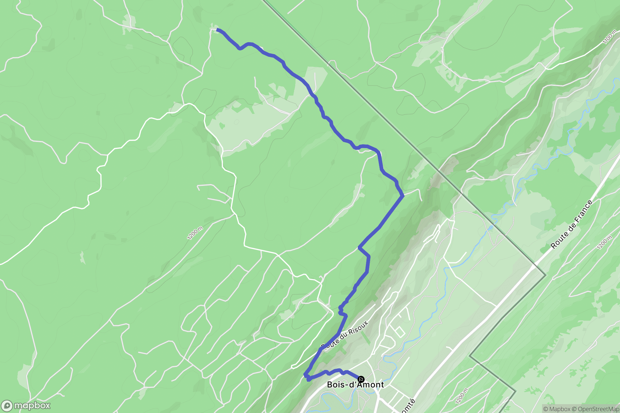 Bois-d'Amont : carte du parcours de randonnée - France