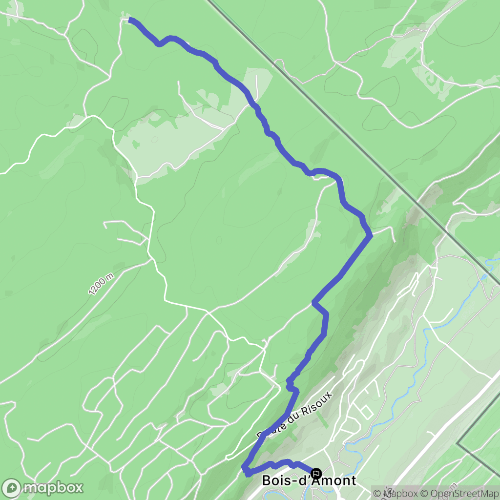 Bois-d'Amont : carte du parcours de randonnée - France