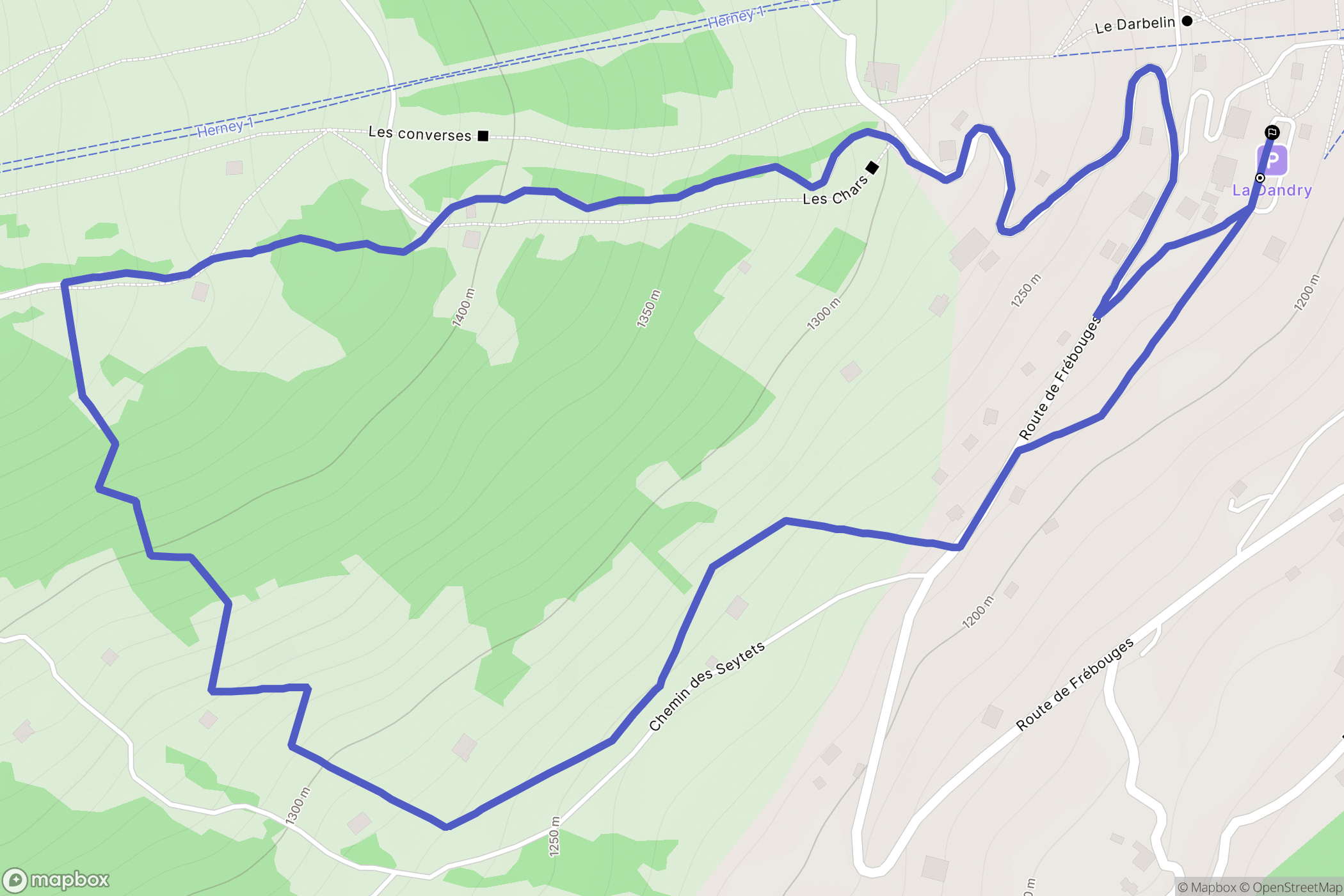 Cordon : carte du parcours de randonnée - France