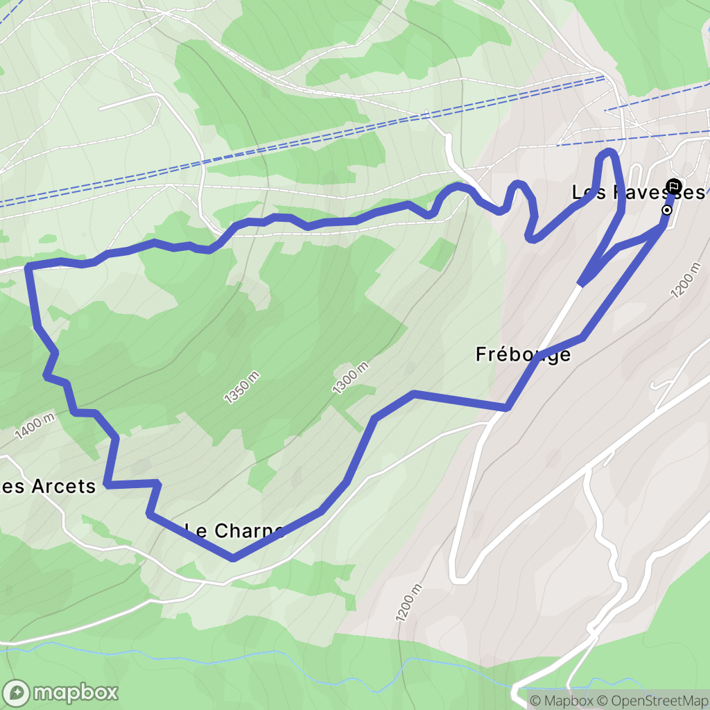 Cordon : carte du parcours de randonnée - France