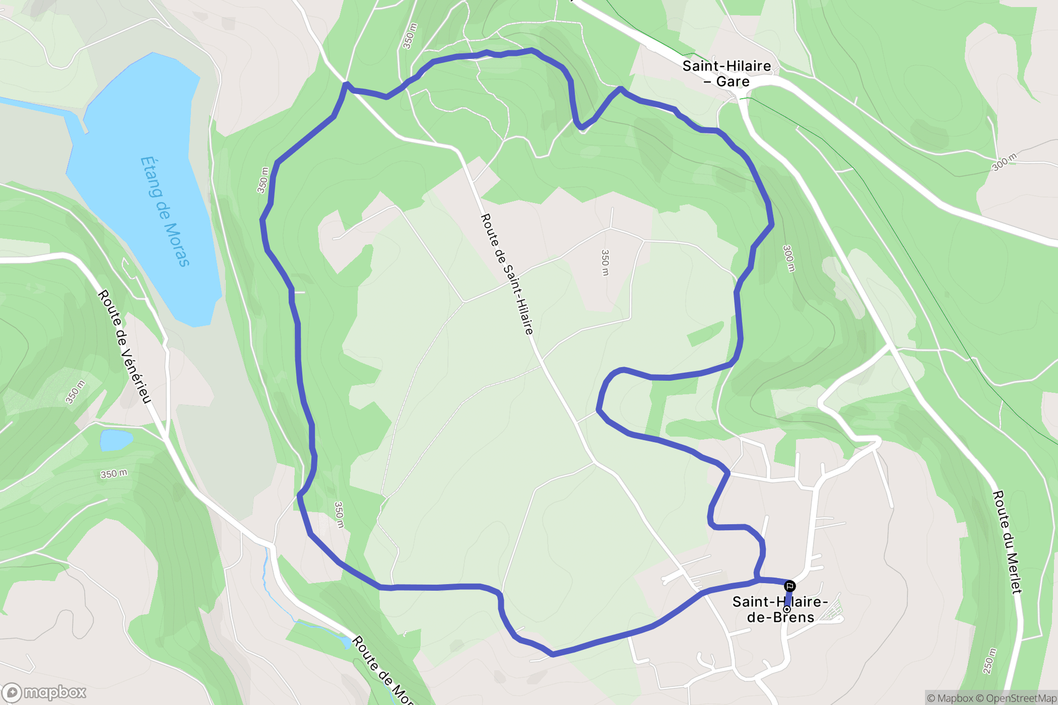 Saint-Hilaire-de-Brens : carte du parcours de randonnée - France