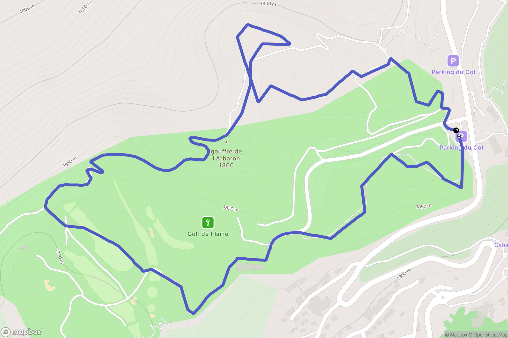 Arâches-la-Frasse : carte du parcours de randonnée - France