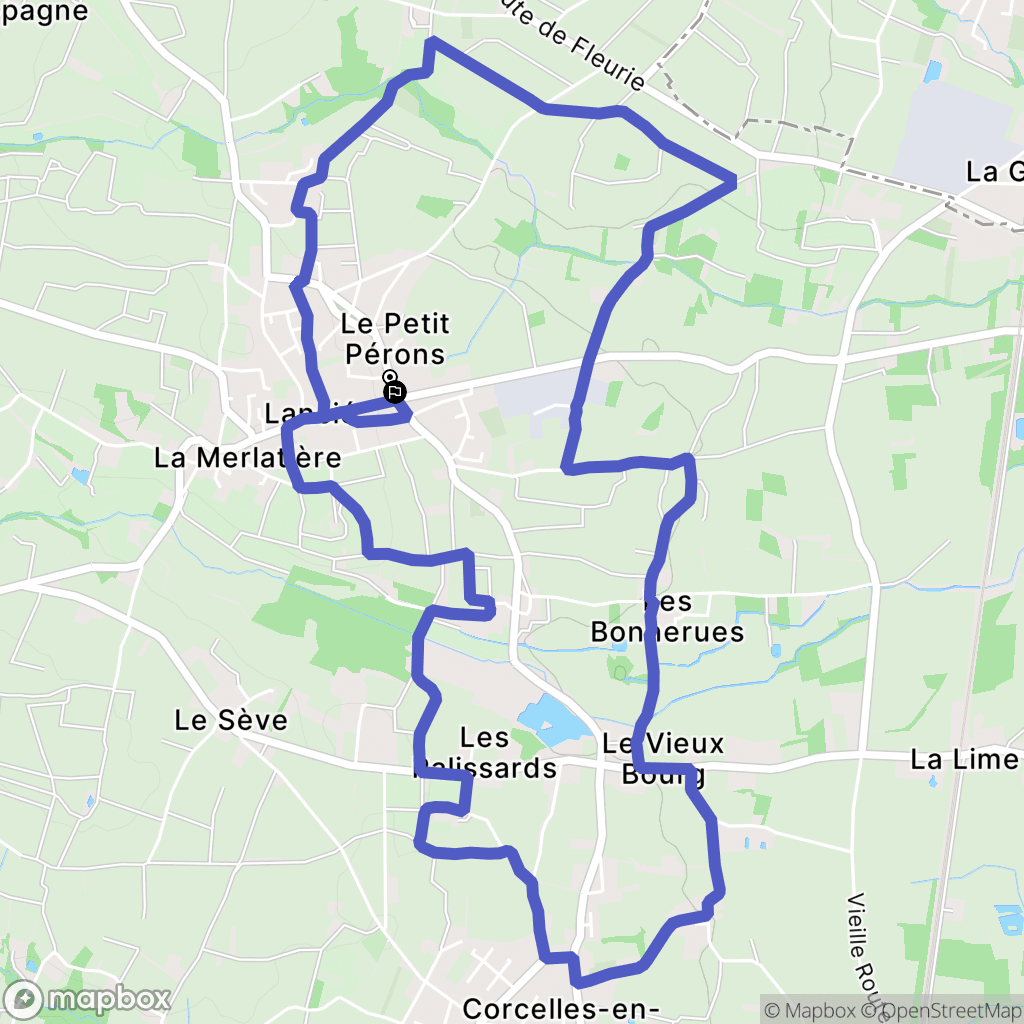 Lancié : carte du parcours de randonnée - France