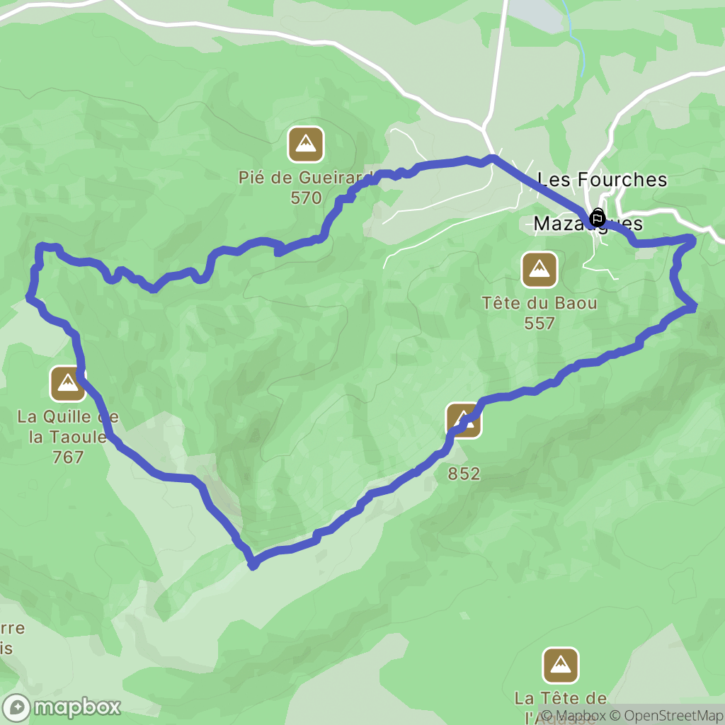 Mazaugues : carte du parcours de randonnée - France