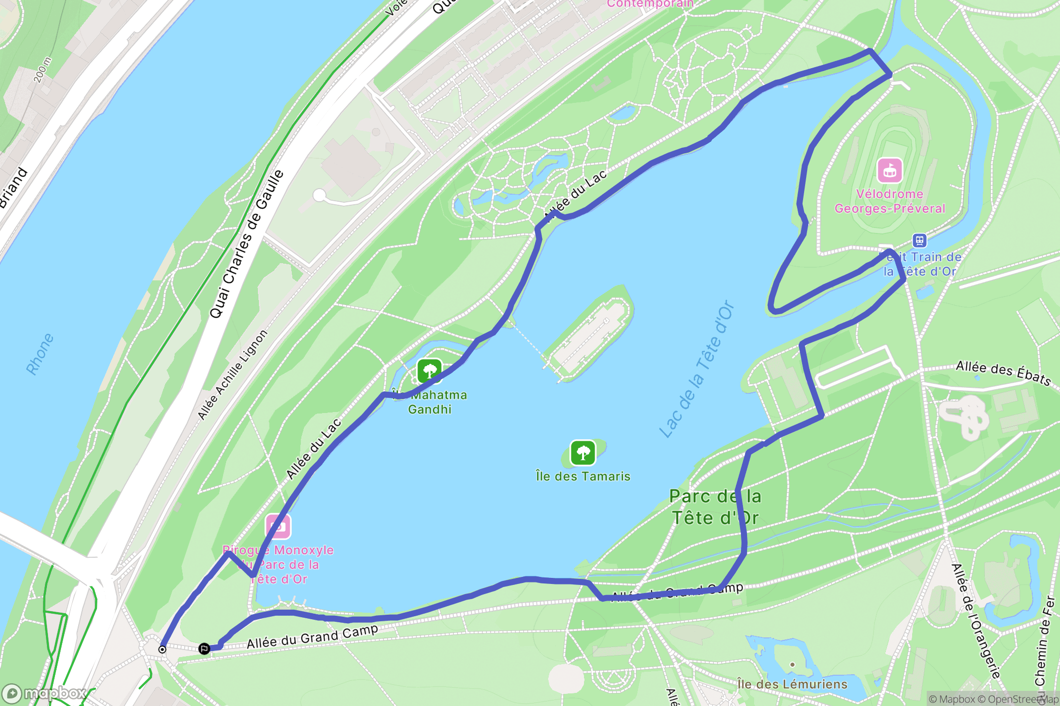Lyon : carte du parcours de randonnée - France