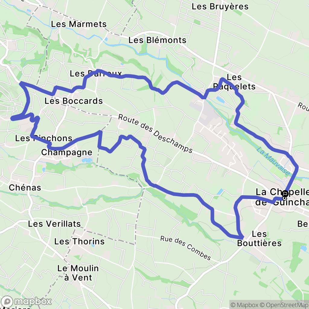 La Chapelle-de-Guinchay : carte du parcours de randonnée - France