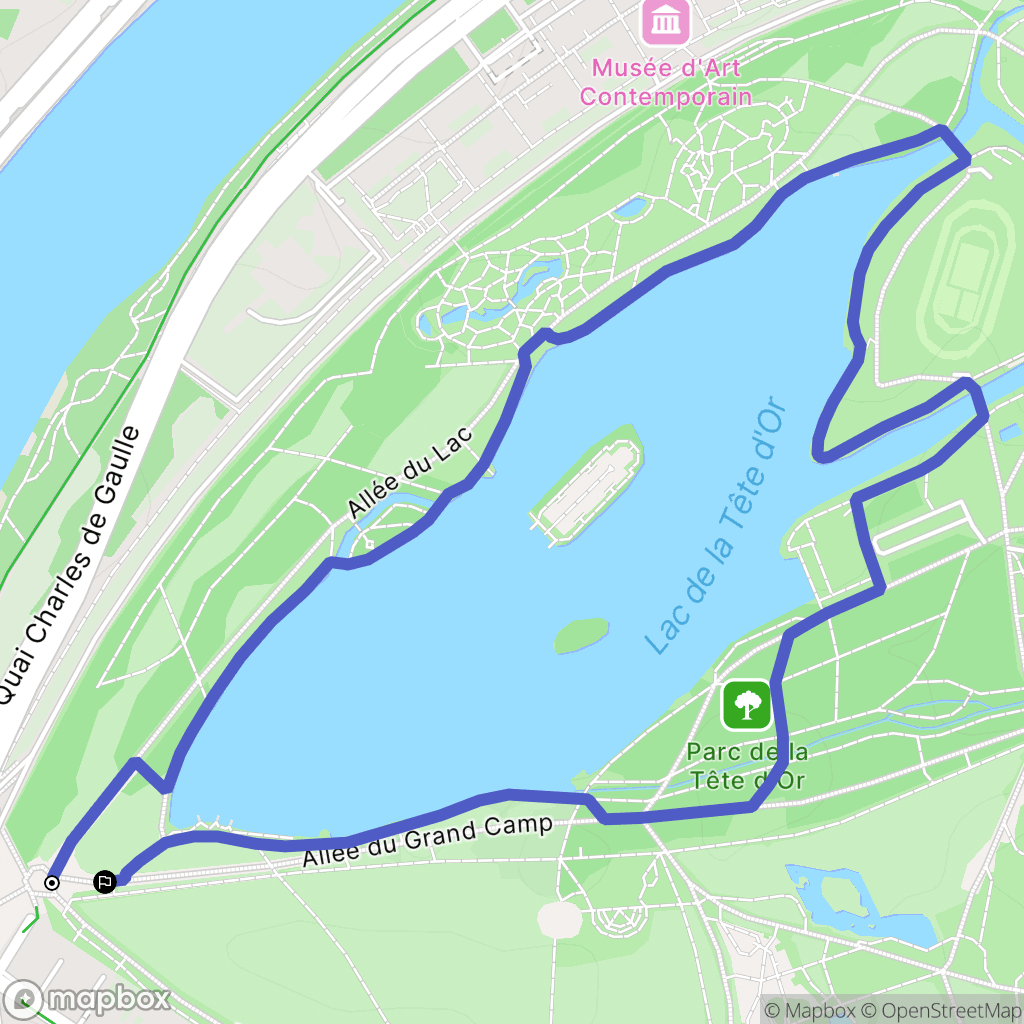 Lyon : carte du parcours de randonnée - France