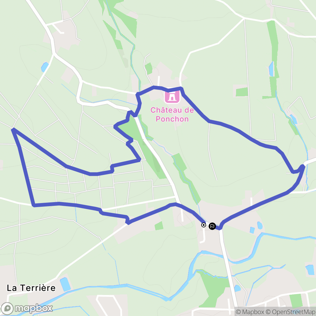 Cercié : carte du parcours de randonnée - France