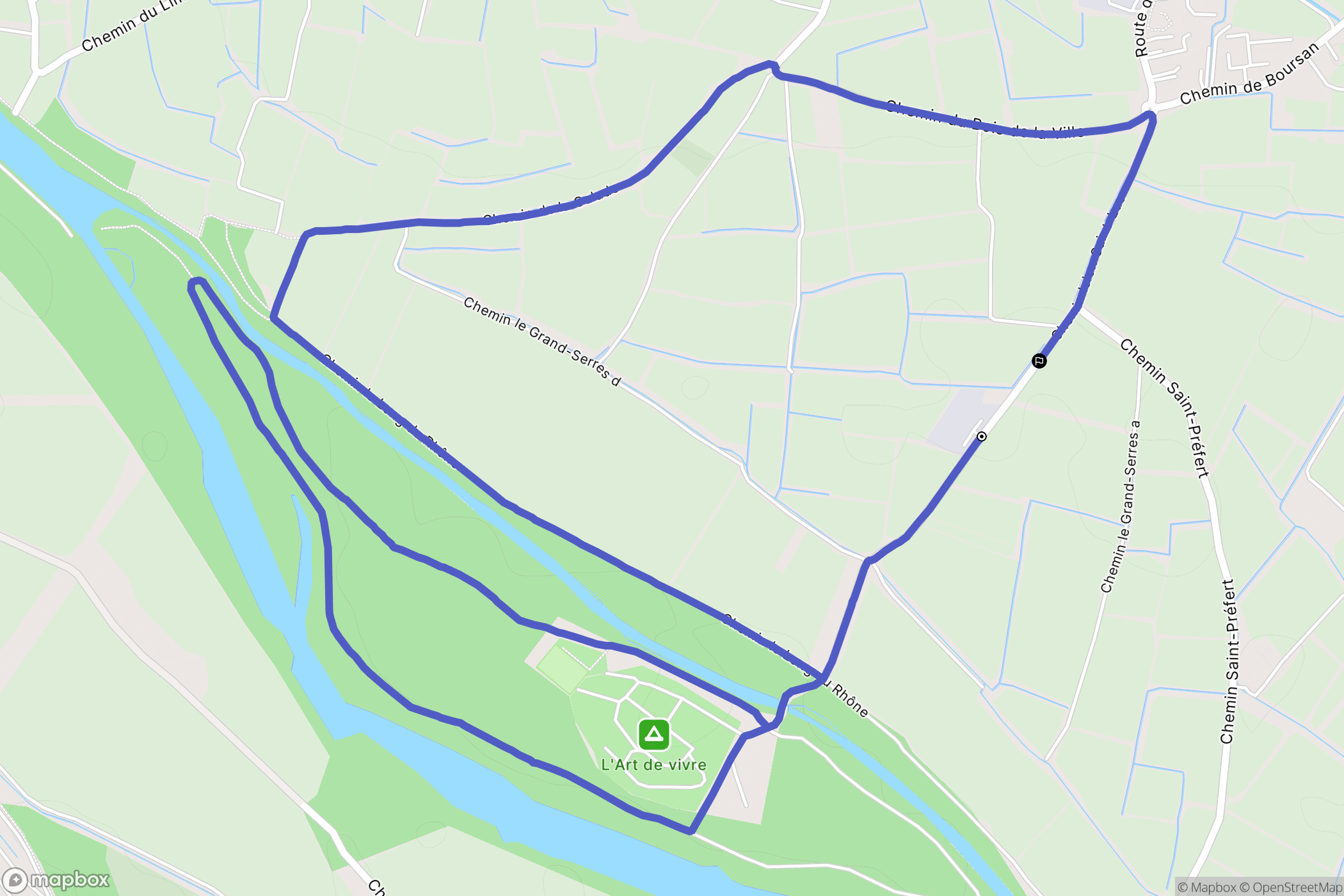 Châteauneuf-du-Pape : carte du parcours de randonnée - France