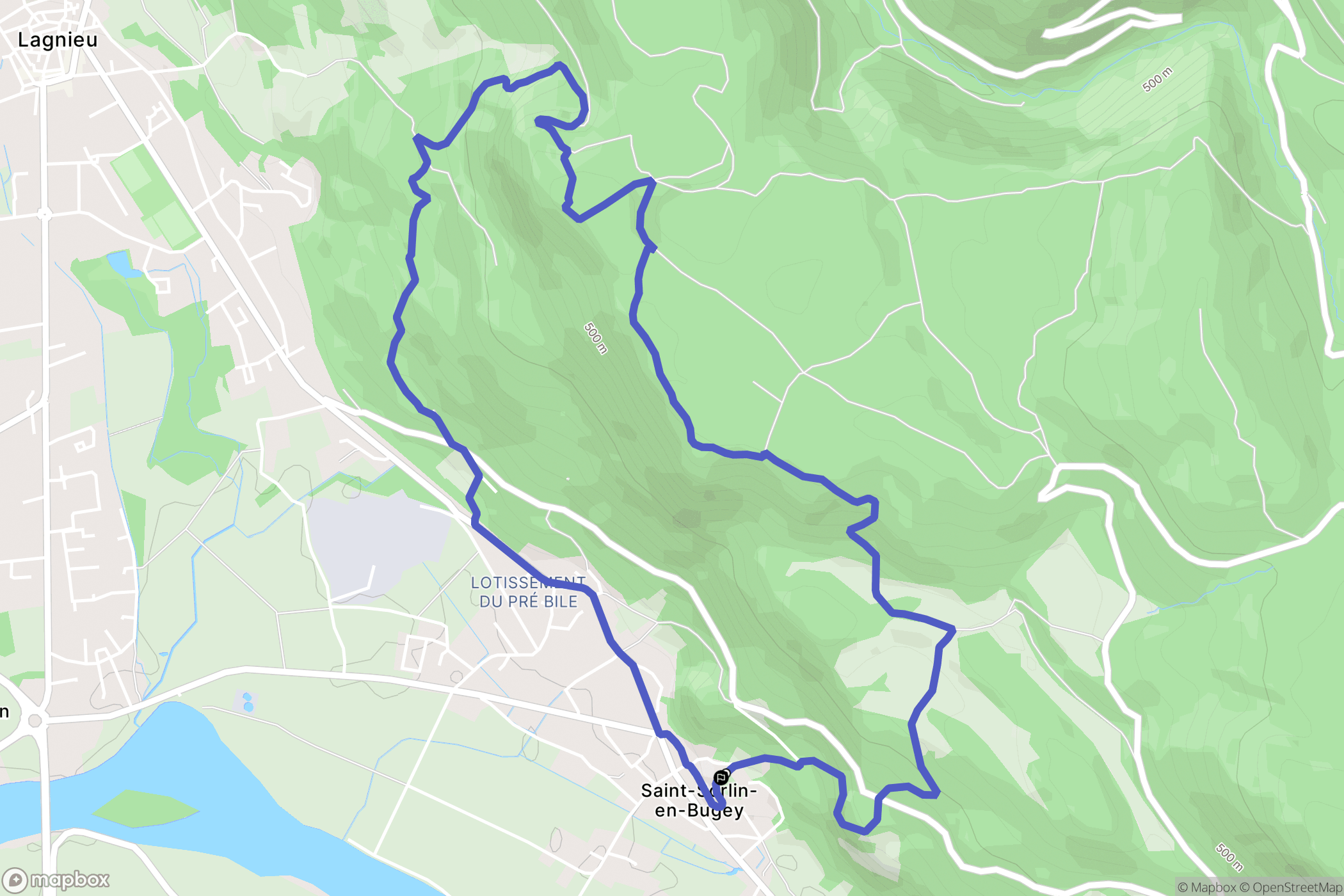 Saint-Sorlin-en-Bugey : carte du parcours de randonnée - France