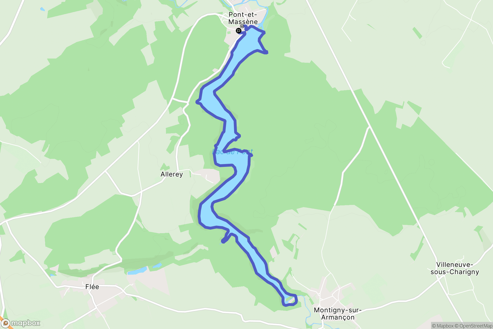 Pont-et-Massène : carte du parcours de randonnée - France