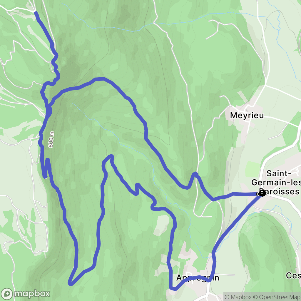 Saint-Germain-les-Paroisses : carte du parcours de randonnée - France