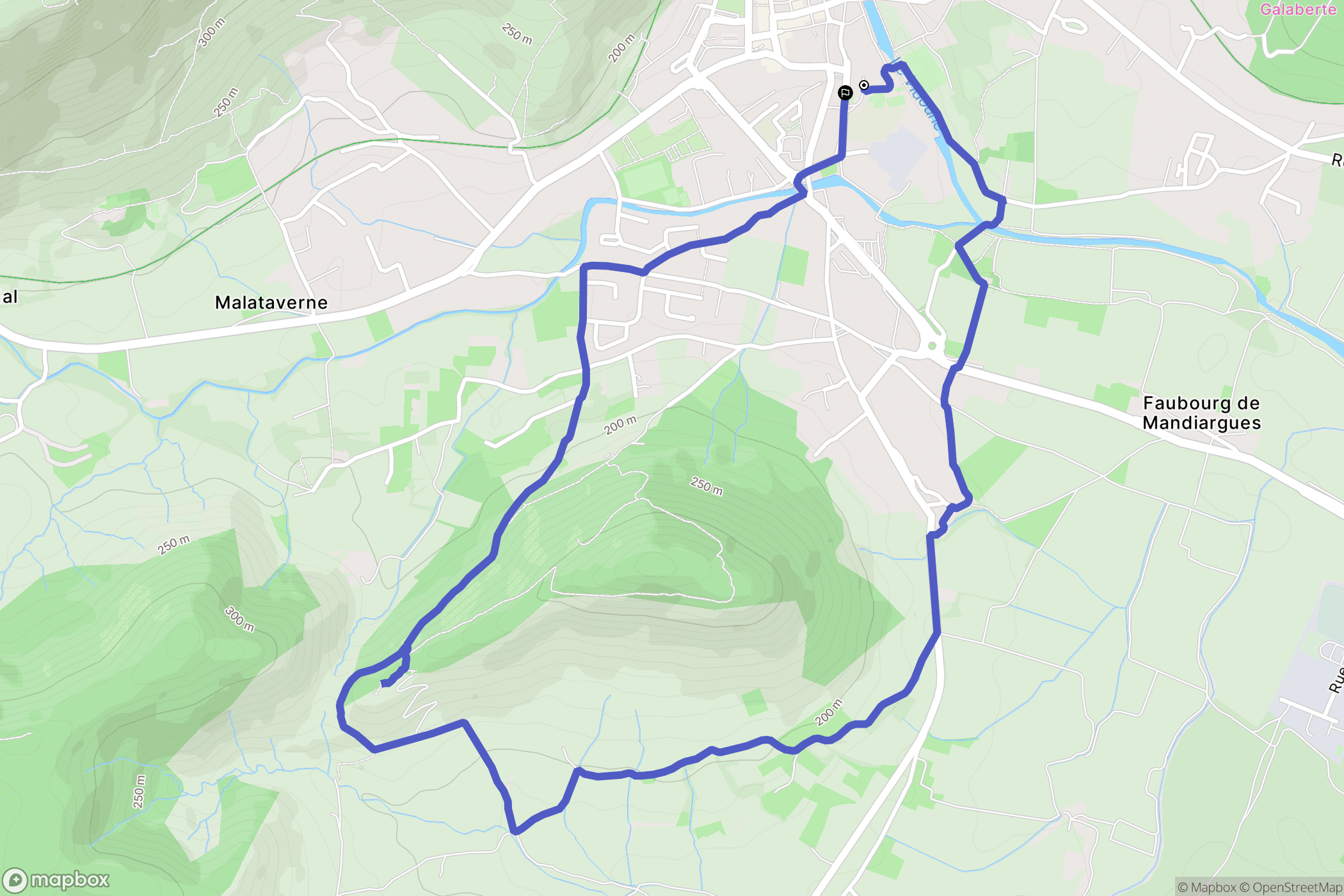 Saint-Hippolyte-du-Fort : carte du parcours de randonnée - France