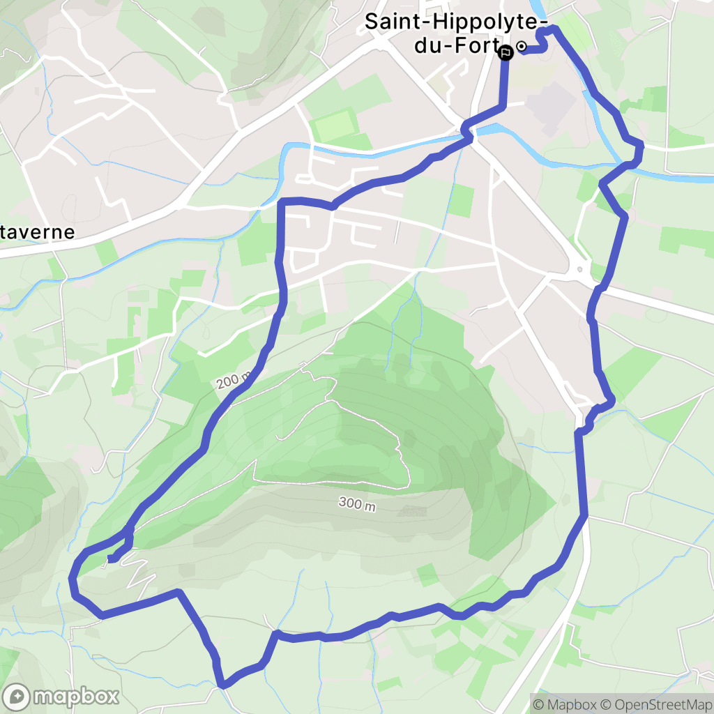 Saint-Hippolyte-du-Fort : carte du parcours de randonnée - France