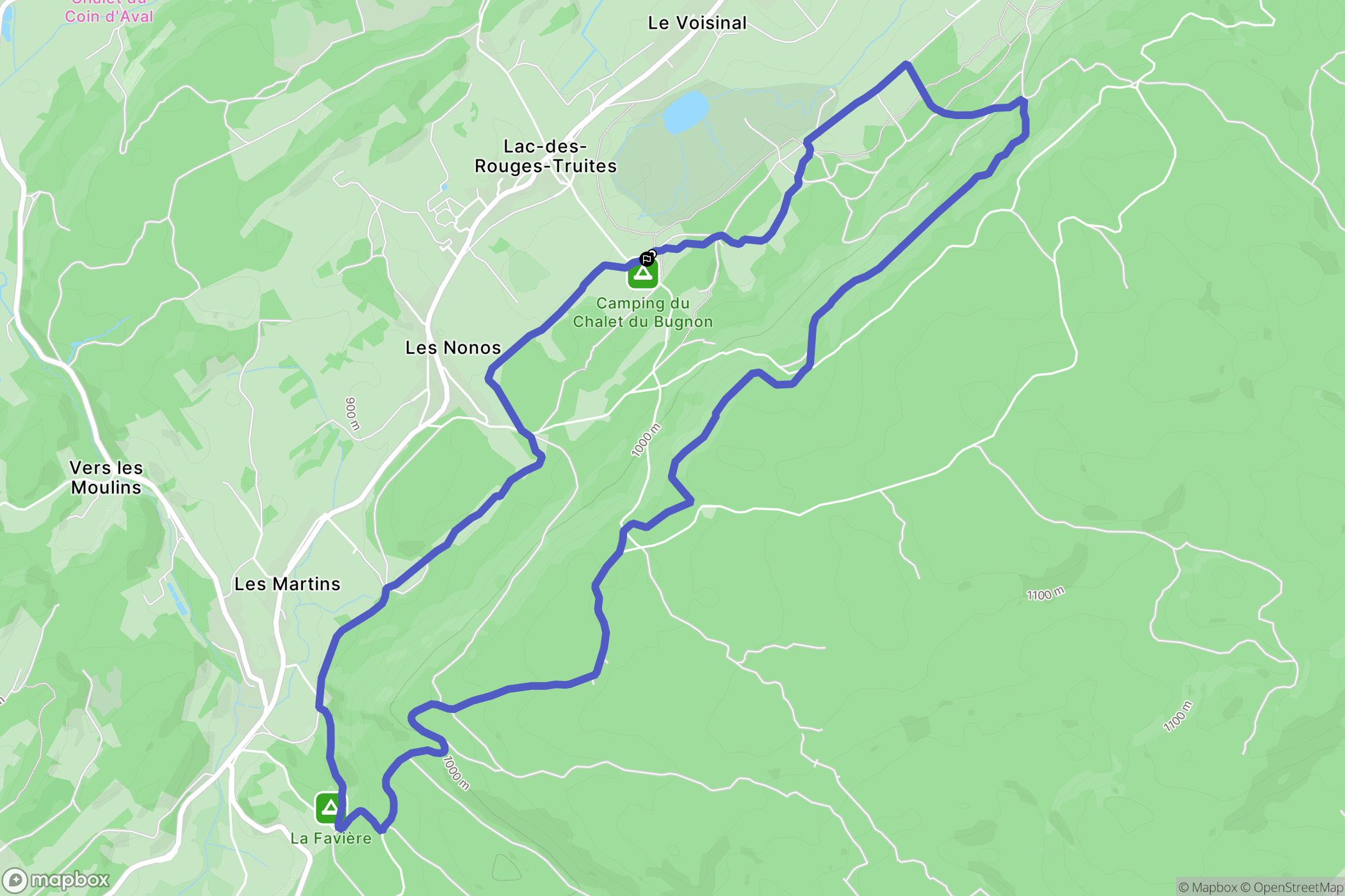 Lac-des-Rouges-Truites : carte du parcours de randonnée - France