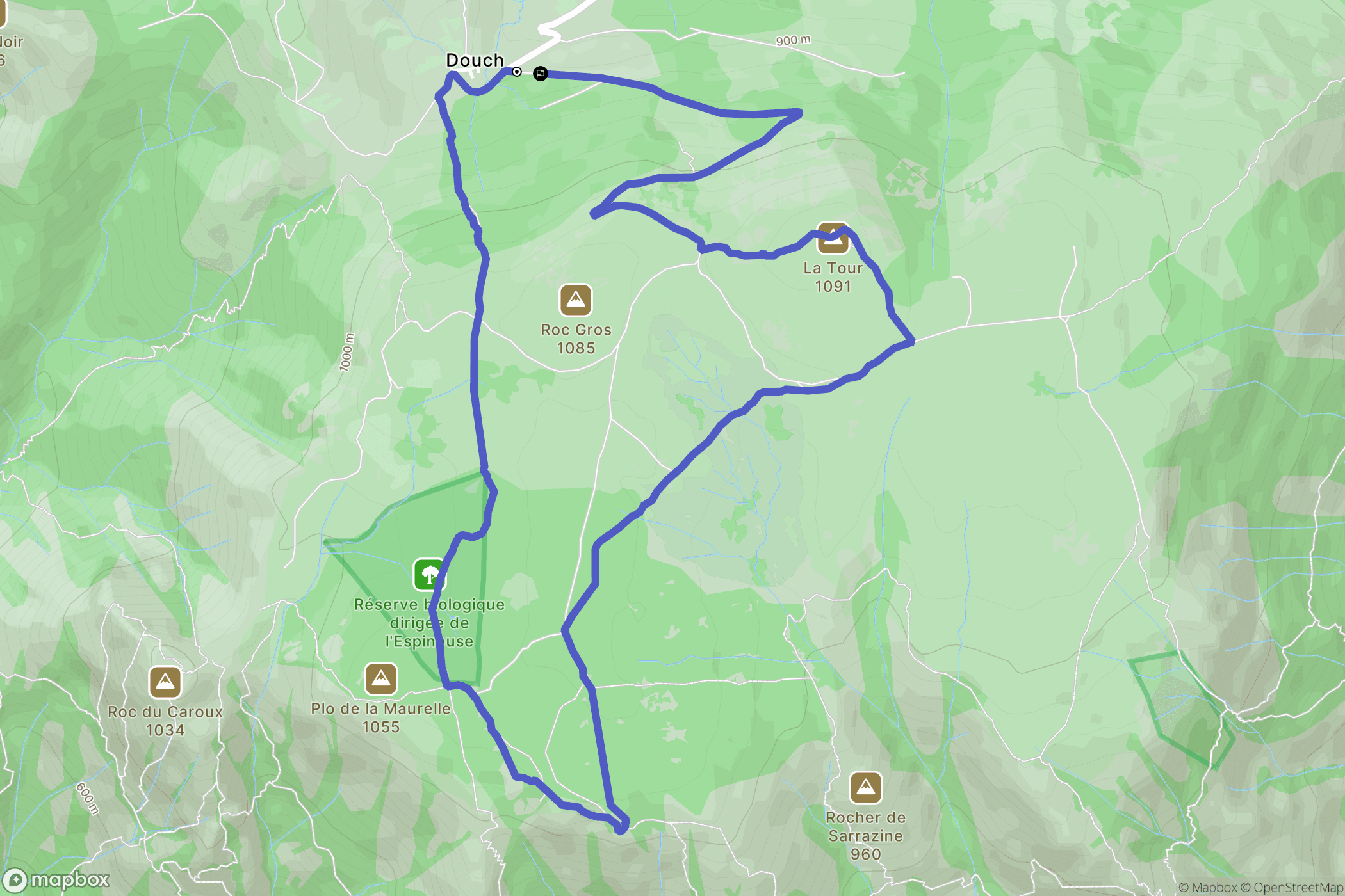 Rosis : carte du parcours de randonnée - France