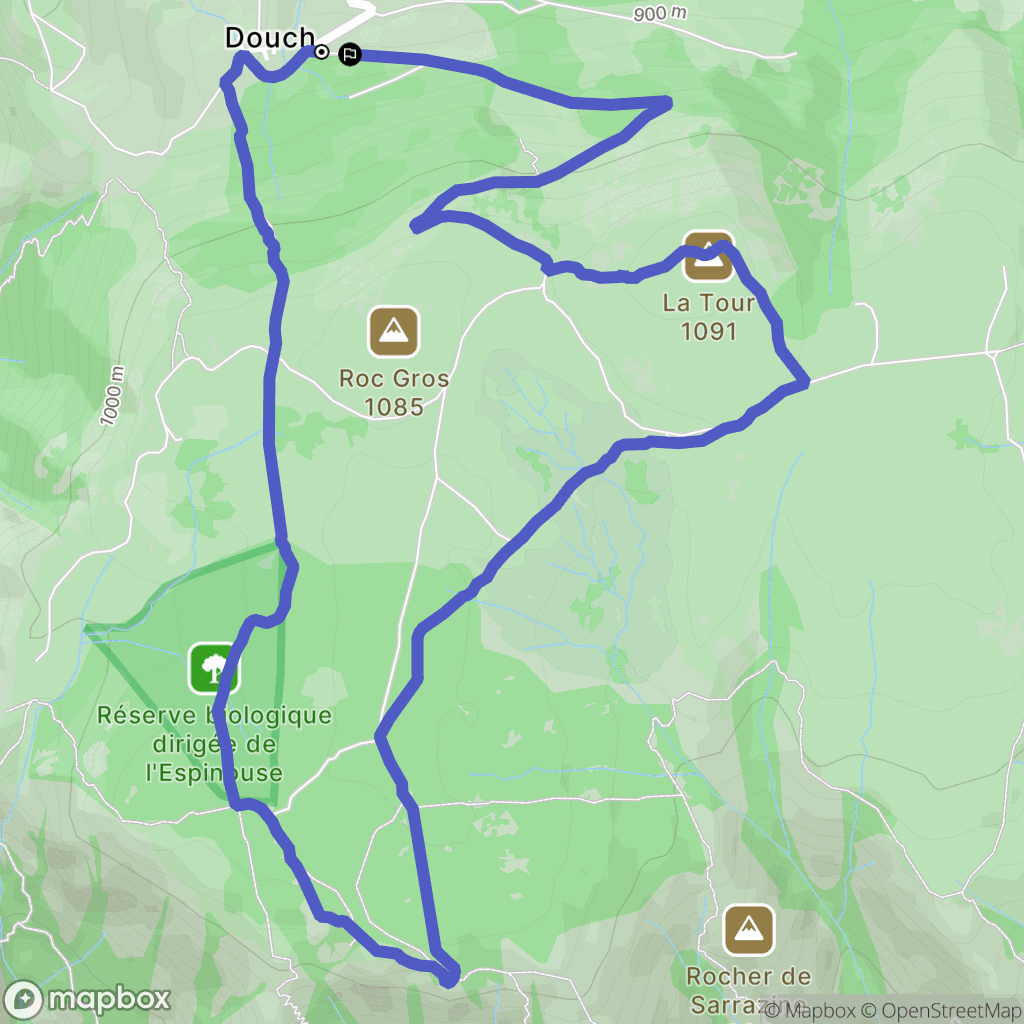 Rosis : carte du parcours de randonnée - France