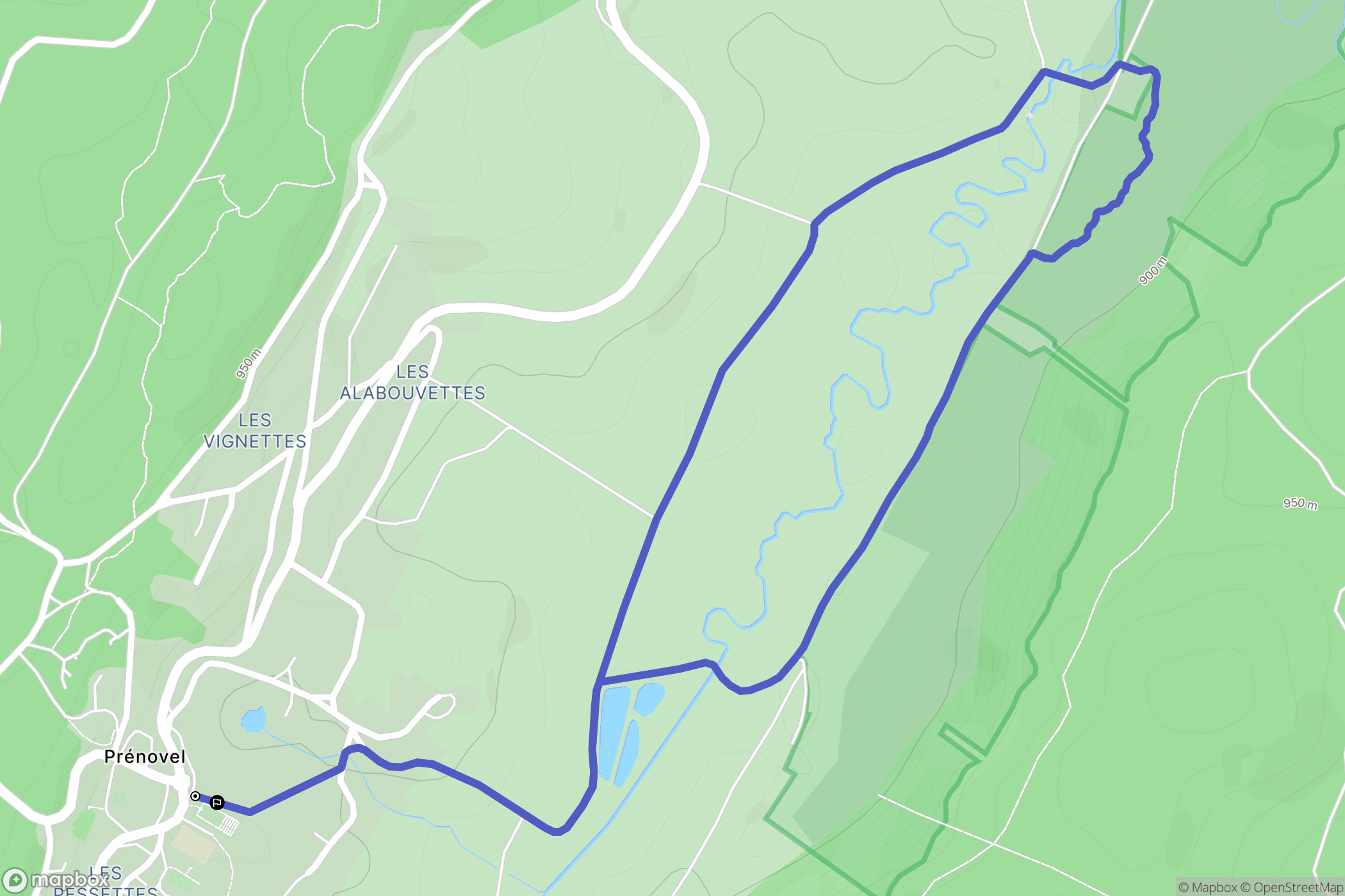 Prénovel : carte du parcours de randonnée - France
