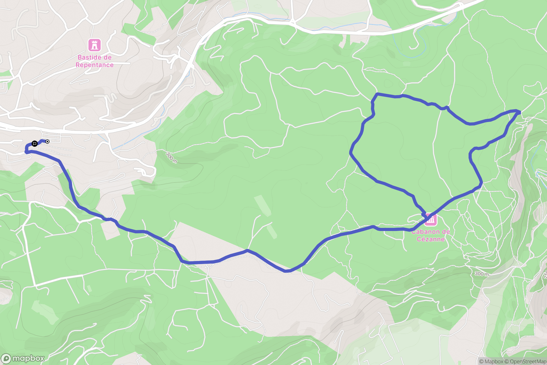 Aix-en-Provence : carte du parcours de randonnée - France