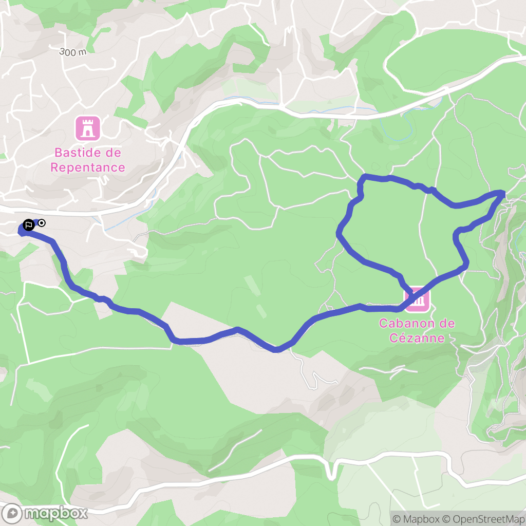 Aix-en-Provence : carte du parcours de randonnée - France