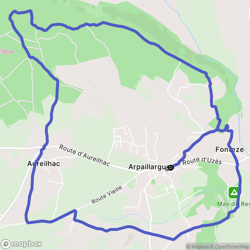 Arpaillargues : carte du parcours de randonnée - France