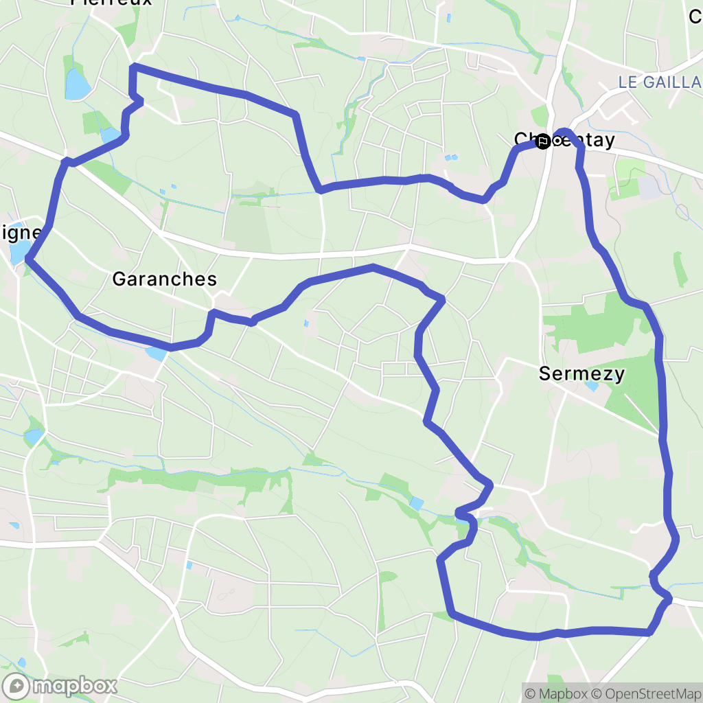 Charentay : carte du parcours de randonnée - France