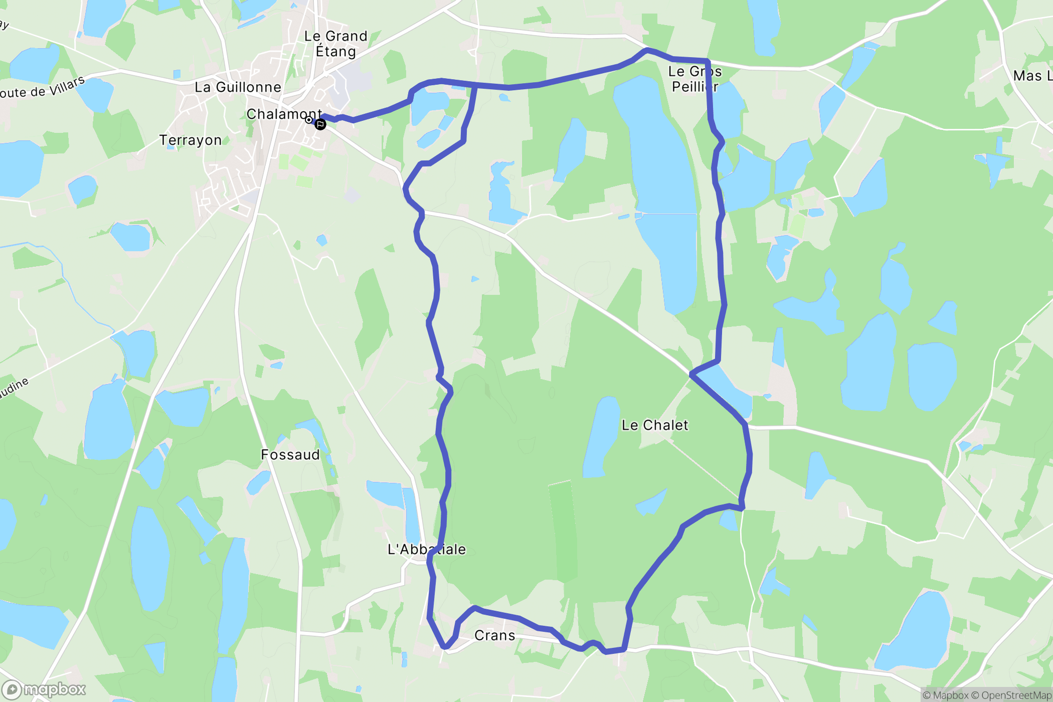 Chalamont : carte du parcours de randonnée - France