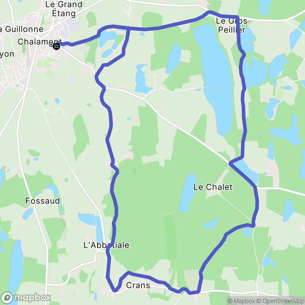 Chalamont : carte du parcours de randonnée - France