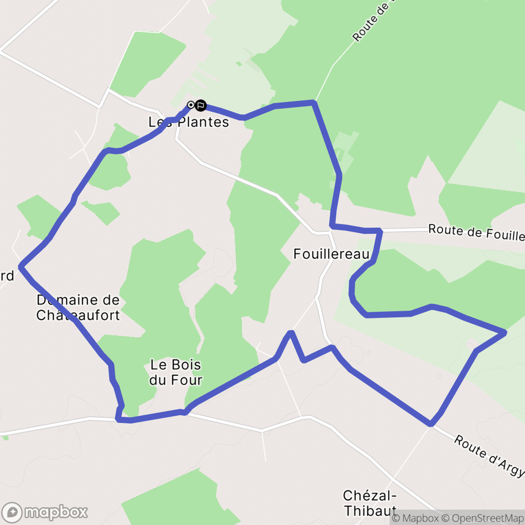 Saint-Lactencin : carte du parcours de randonnée - France