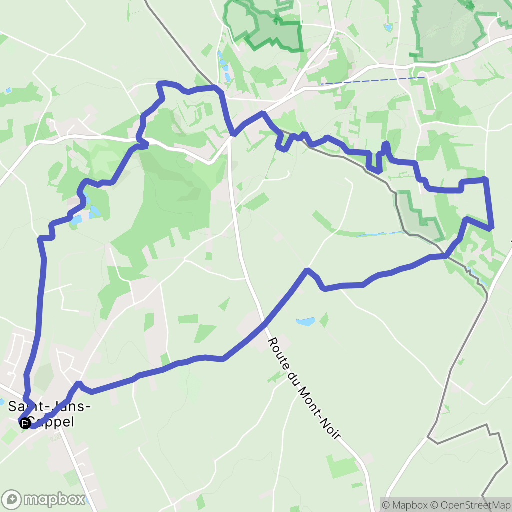 Saint Jans Cappel : carte du parcours de randonnée - France