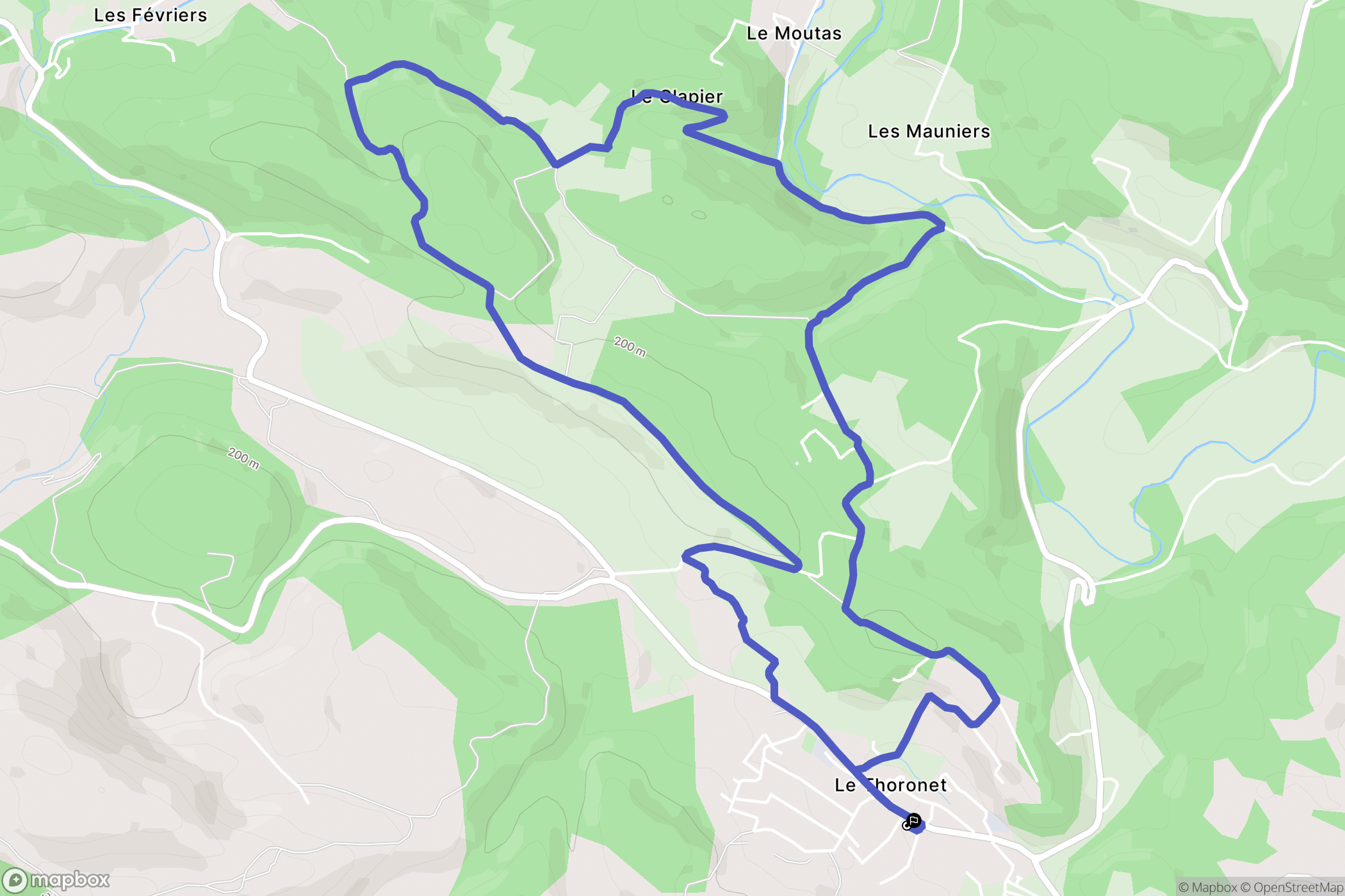 Le Thoronet : carte du parcours de randonnée - France
