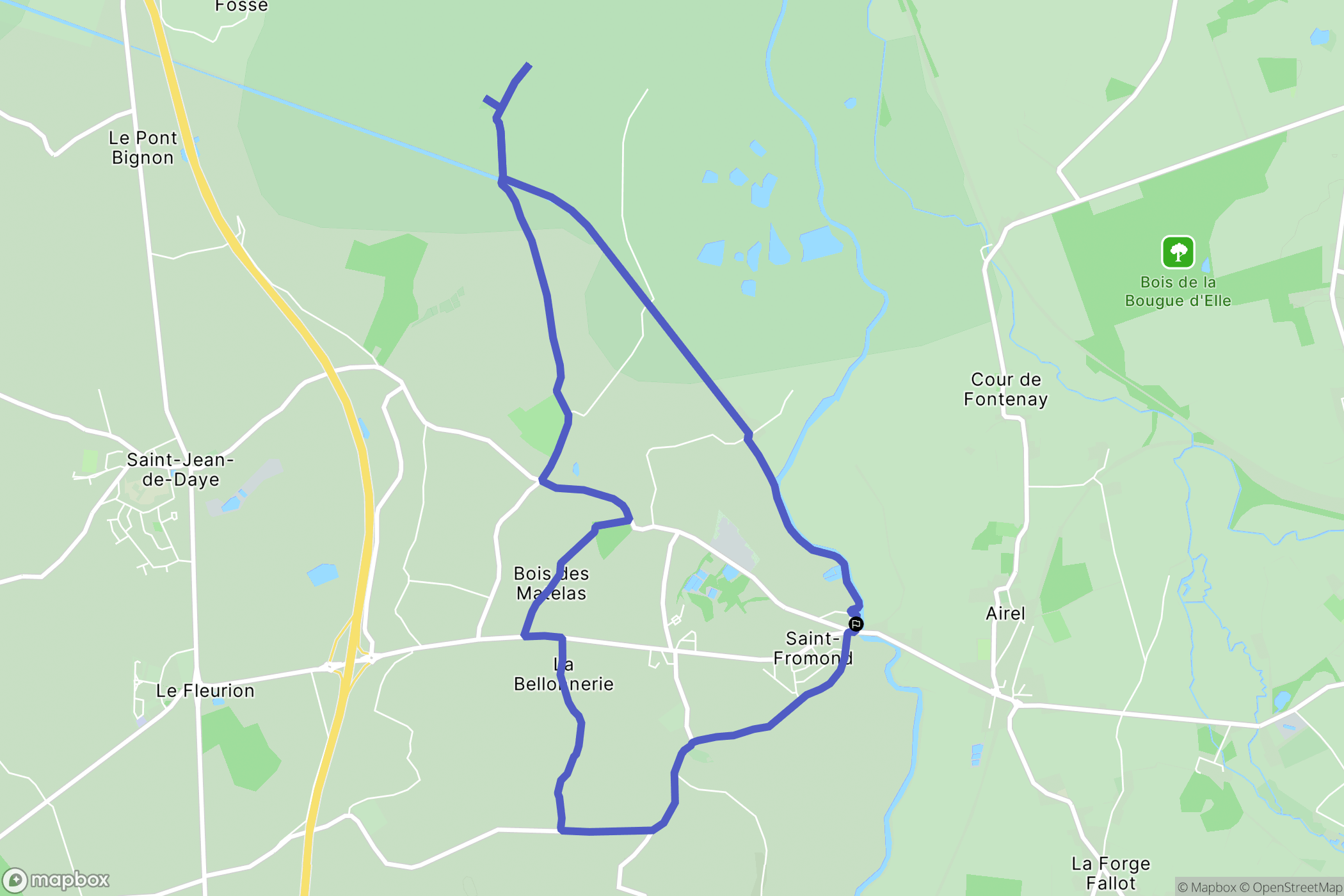 Saint-Fromond : carte du parcours de randonnée - France